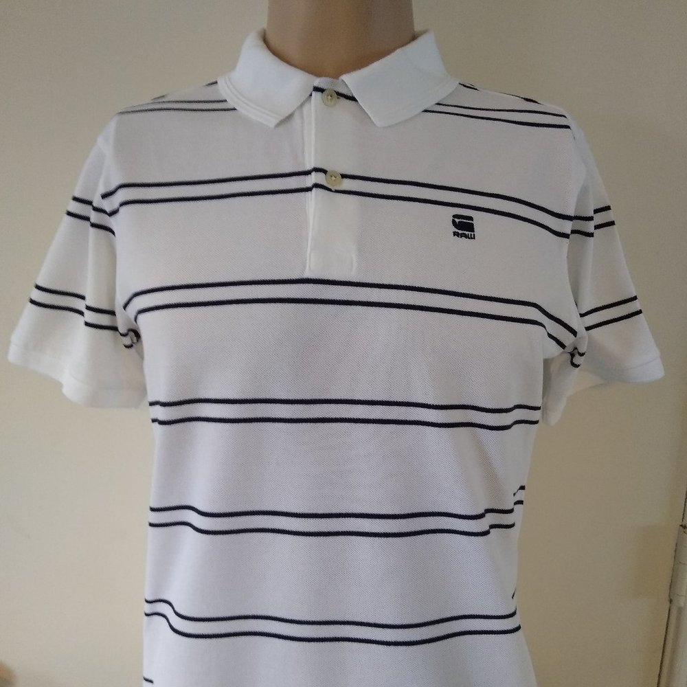G-Star Raw Mens Dunda White Black Striped